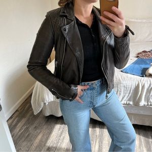 All Saints Conroy distressed leather jacket size xs/s or size 2